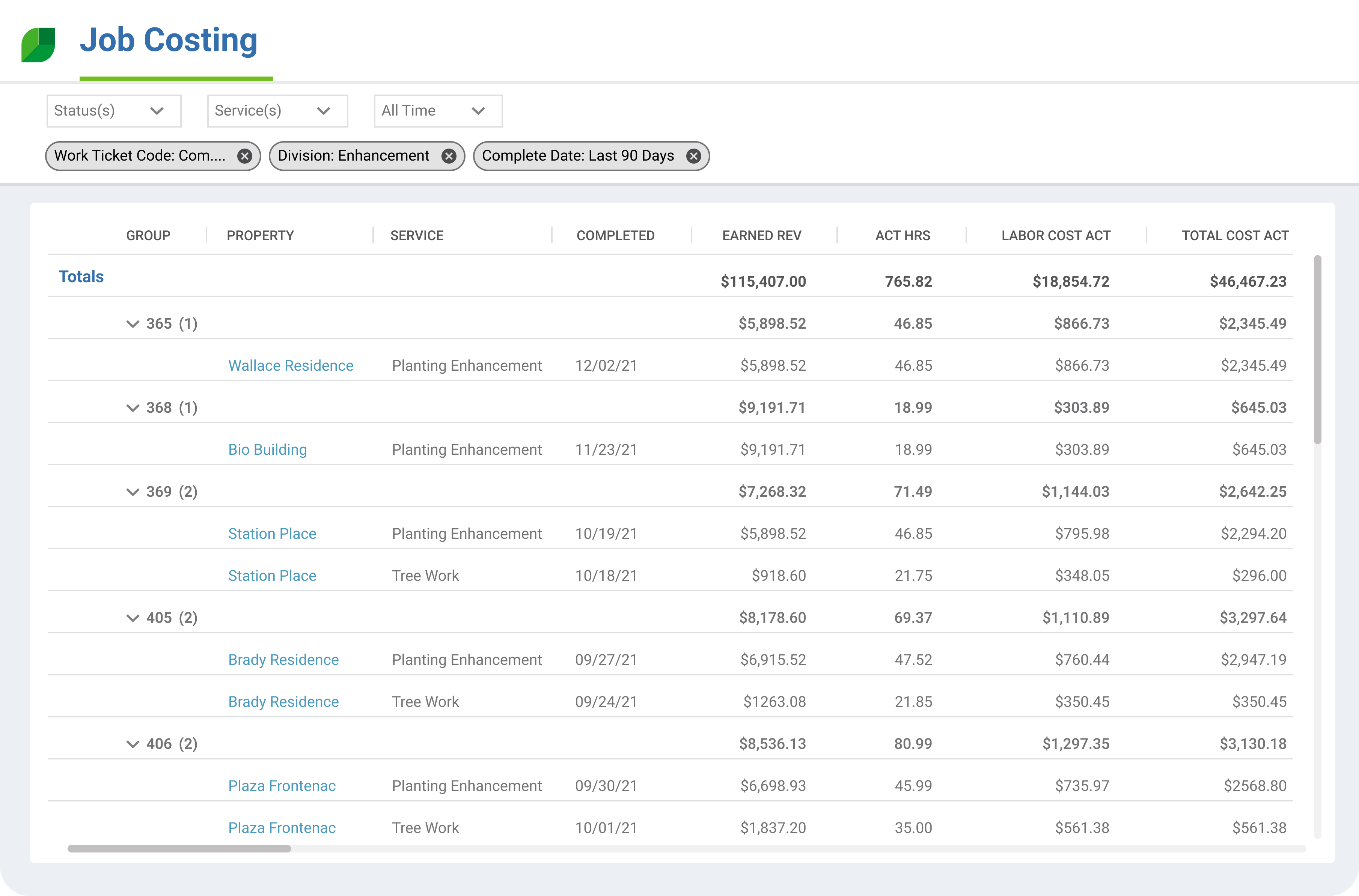 Job Costing - Asset